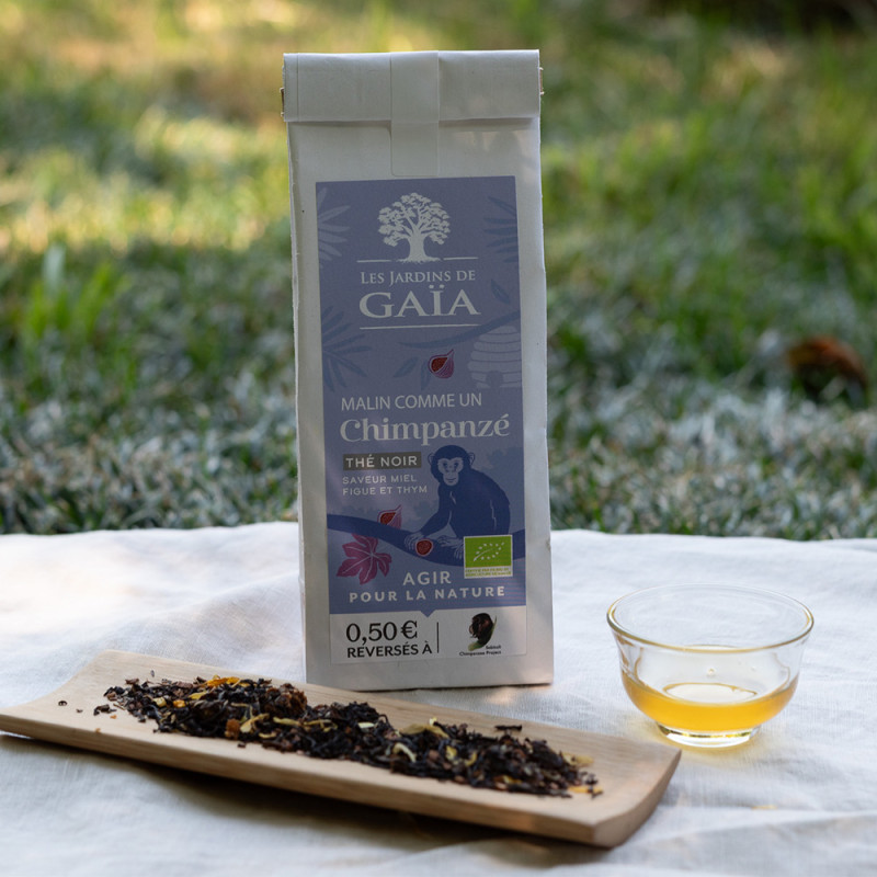 Organic black tea with honey flavour, fig and thyme - Chimps'tea