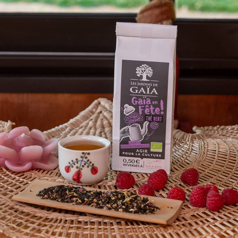 Blend of organic teas with jasmine and raspberry - Celebrate Gaïa