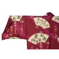 Kimono Fan Satin Rouge