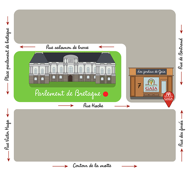 Carte d'accès Boutique Les Jardins de Gaia à Rennes
