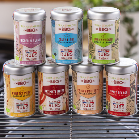 Gamme épices rubs bio terra madre
			                